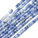 Perles de jaspe tache bleue naturelle(G-F631-B11)-1