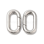 Non-Tarnish 304 Stainless Steel Spring Gate Ring, Stainless Steel Color, 18.5x10x3mm(X-STAS-Q215-54P)