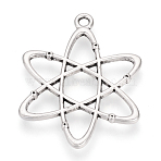 Tibetan Style Alloy Pendants, Atom Charms, Cadmium Free & Nickel Free & Lead Free, Antique Silver, 33x26x2mm, Hole: 2.5mm, about 420pcs/1000g(TIBE-S309-13AS-NR)