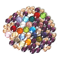 Imitation Austrian Crystal Beads, Grade AAA, Faceted, Flat Round, Mixed Color, 8x4mm, Hole: 0.9~1mm(SWAR-F065-8mm-M)