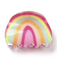 Rainbow Shaped Acrylic Claw Hair Clips, Hair Accessories for Girls, Colorful, 36x50x30mm(X-PHAR-G004-07)