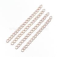 Ion Plating(IP) 304 Stainless Steel Chain Extender, Rose Gold, 45~50x3mm(STAS-H353-01RG)