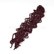 Curly Faux Locs Crochet Hair, Synthetic Braiding Hair Extensions, Heat Resistant High Temperature Fiber, Long & Curly Hair, Burgundy, 20 inch(50.8cm)(OHAR-G005-24C)