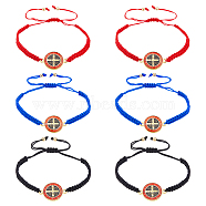 6Pcs 3 Colors Saint Benedict Medal Alloy Link Bracelets Set, Adjustable Bracelets for Women, Mixed Color, 2Pcs/scolor(BJEW-FI0001-78)