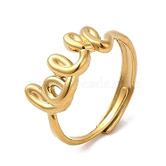 304 Stainless Steel Finger Rings, Adjustable Ring for Women, Golden, Word Love, 3.5~10mm, Inner Diameter: 19mm(AJEW-Z009-01C-G)