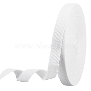Cotton Cotton Twill Tape Ribbons, Herringbone Ribbons, for for Home Decoration, Wrapping Gifts & DIY Crafts Decorative, White, 3/4"(20mm)(OCOR-WH0057-30C-01)