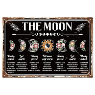 Vintage Metal Tin Sign, Iron Wall Decor for Bars, Restaurants, Cafe Pubs, Rectangle, Moon, 300x200x0.5mm(AJEW-WH0189-340)