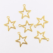 201 Stainless Steel Charms, Star, Golden, 14.5x12.5x0.8mm, Hole: 1.2mm(STAS-F162-13G)
