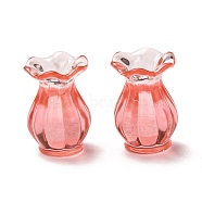 Transparent Resin Beads, No Hole/Undrilled, Vase, Salmon, 14x21mm, Inner Diameter: 6mm(RESI-F023-01A)