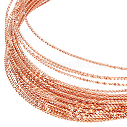 Copper Craft Wire, Twisted Round, Raw(Unplated), 22 Gauge, 0.6mm, about 19.69 Feet(6m)/Bundle(CWIR-WH0016-10)