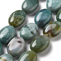 Natural Indian Agate Beads Strands, Flat Oval, 18~18.5x13~13.5x6~6.5mm, Hole: 1.2mm, about 11pcs/strand, 7.76 inch(19.7cm)(G-P528-M27-01)