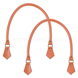 Cowhide Leather Cord Bag Handles, with Alloy and Iron Clasps, for Bag Handles Replacement Accessories, Dark Goldenrod, 60x1.5x1.05cm(FIND-WH0046-02A)