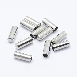 304 Stainless Steel Cord Ends, End Caps, Column, Stainless Steel Color, 7x2.5mm, Inner Diameter: 2mm(STAS-I097-072A)