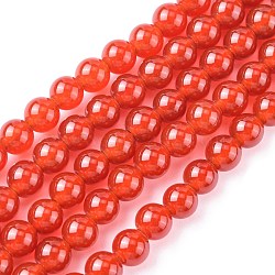 Natural Carnelian Beads Strands, Grade A, Dyed, Round, Red, 6mm, Hole: 1mm(X-G-C076-6mm-2A)