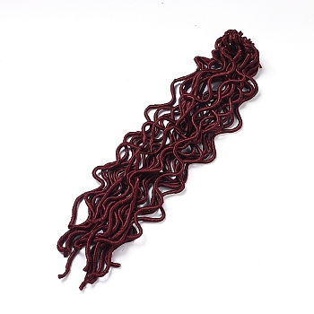 Curly Faux Locs Crochet Hair, Synthetic Braiding Hair Extensions, Heat Resistant High Temperature Fiber, Long & Curly Hair, Burgundy, 20 inch(50.8cm)