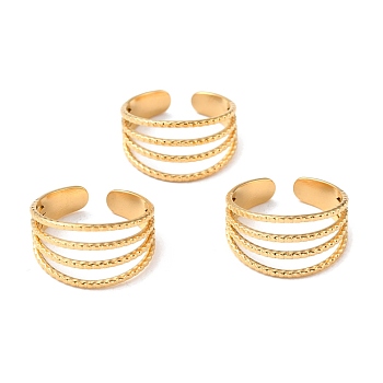 Ion Plating(IP) 304 Stainless Steel Finger Rings, Cuff Rings, Long-Lasting Plated, Golden, US Size 7 1/4(17.5mm), 5~11mm