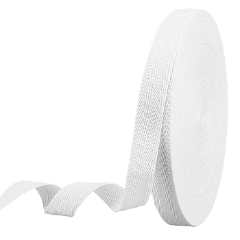 Cotton Cotton Twill Tape Ribbons, Herringbone Ribbons, for for Home Decoration, Wrapping Gifts & DIY Crafts Decorative, White, 3/4"(20mm)