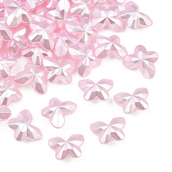 Imitation Pearl Acrylic Beads, Butterfly, Pink, 16x20x10mm, Hole: 1.6mm, about 359pcs/500g.