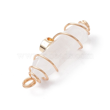 Natural Quartz Crystal Copper Wire Wrapped Pendants(PALLOY-JF02535-01)-4
