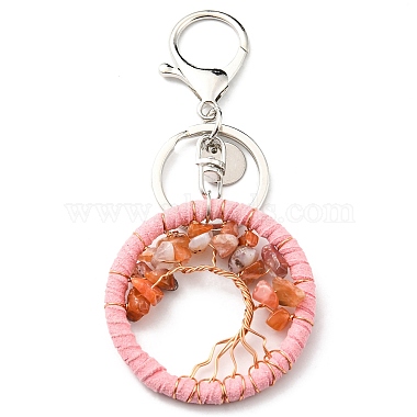 Natural Red Agate Keychains(TREE-PW0001-04B)-2