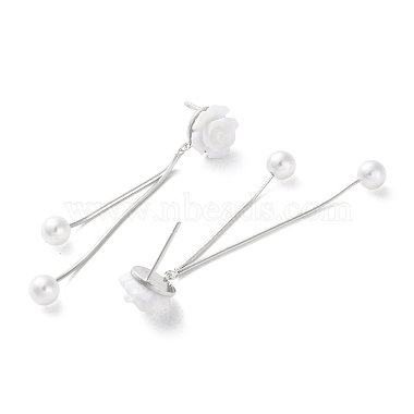 925 Sterling Silver Stud Earrings(EJEW-P296-03P)-2