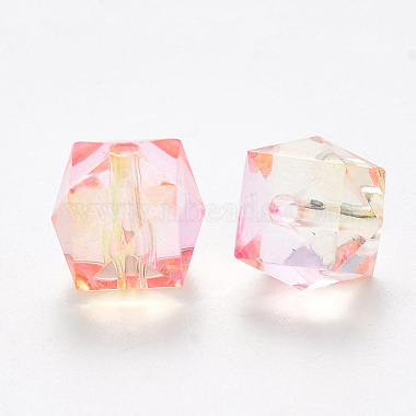 Two Tone Transparent Spray Painted Acrylic Beads(X-ACRP-T005-26O)-2