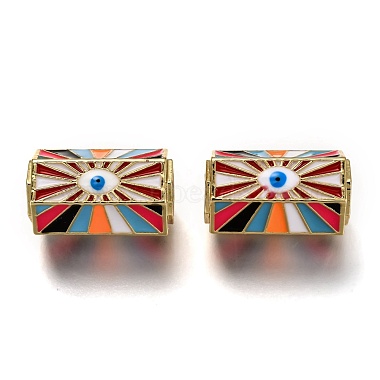 Real 18K Gold Plated Colorful Hexagon Brass+Enamel Beads