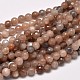 Faceted Natural Multi-Moonstone Round Bead Strands(G-F266-22-6mm)-1