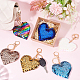 Wadorn 6piezas 6 colores llavero con colgante de corazón de lentejuelas del día de San Valentín(KEYC-WR0001-50)-5