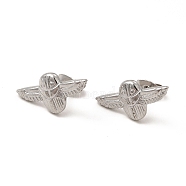 304 Stainless Steel Airplane Stud Earrings for Women, Stainless Steel Color, 10x19.5mm, Pin: 0.8mm(EJEW-I281-17P)