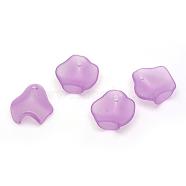 Transparent Acrylic Charms, Frosted, Leaf, Plum, 14.5x14x1mm, Hole: 1.5mm, about 2083pcs/500g(FACR-Q009-13F)
