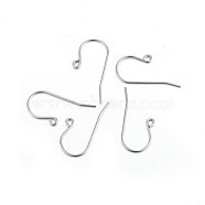 316L Titanium Steel Earring Hooks, Ear Wire, with Horizontal Loop, Stainless Steel Color, 16x27x0.8mm, Hole: 2mm, Pin: 0.8mm(X-STAS-P210-20P)