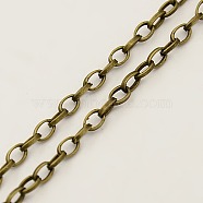 Iron Cable Chains, Unwelded, Flat Oval, with Spool, Antique Bronze, 5x3x0.8mm, about 328.08 Feet(100m)/roll(N0Z52011)