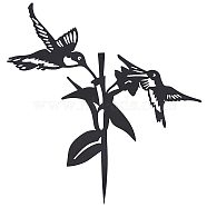 Iron Swallow Garden Ornaments, Metal Bird Garden Decoration, Electrophoresis Black, 240x220x1mm(HJEW-WH0028-82)