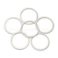 Brass Linking Rings, Lead Free & Cadmium Free, Round Ring, 925 Sterling Silver Plated, 30x0.5mm, Inner Diameter: 26mm(KK-O143-35S)