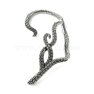 316 Surgical Stainless Steel Cuff Earrings, Octopus, Left, Antique Silver, 56.5x33mm(EJEW-E300-06AS-03)