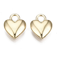 Rack Plating Alloy Charms, Cadmium Free & Lead Free, Heart, Light Gold, 14.5x11x3.5mm, Hole: 3mm(PALLOY-T077-97LG-RS)