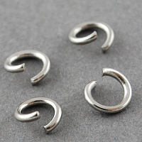 304 Stainless Steel Open Jump Rings, Metal Connectors for DIY Craft Jewelry and Keychain, Stainless Steel, 18 Gauge, 7x1mm, Inner Diameter: 5mm, about 86pcs/10g