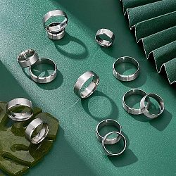 DICOSMETIC 18Pcs 9 Size 201 Stainless Steel Plain Band Ring for Men Women, Matte Stainless Steel Color, Inner Diameter: US Size 4 1/2~14(15.2~23mm), 2Pcs/size(RJEW-DC0001-07B)