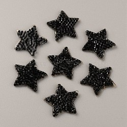 Star Hotfix Rhinestone, Resin Rhinestone, Costume Accessories, Sewing Craft Decoration, Jet, 20~21x20~21x2mm(DIY-WH0308-224C)