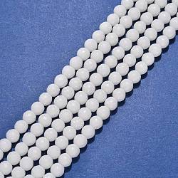 Synthetic White Agate Beads Strands, Dyed & Heated, Faceted, Round, White, 6mm, Hole: 1mm, about 62pcs/strand, 16 inch(G-D419-6mm-01)