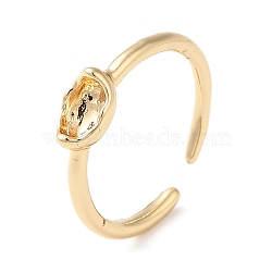 Zinc Alloy and 14K Gold Open Cuff Ring, Brass Jewelry for Women, Real 14K Gold Plated, 1.5mm, Inner Diameter: 15mm(RJEW-Q169-01G-02)