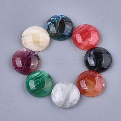 Resin Cabochons, Imitation Gemstone Style, Dome/Half Round, Mixed Color, 12x5mm(CRES-S363-04D-M)