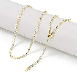 Rack Plating Brass Ball Chain Necklaces for Women, Long-Lasting Plated, Lead Free & Cadmium Free, Real 18K Gold Plated, 15.55x0.08 inch(39.5x0.2cm)(NJEW-K382-12A-G)