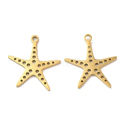 Ion Plating(IP) 304 Stainless Steel Pendants, Star Charm, Golden, 22x20.5x1.5mm, Hole: 1.8mm(STAS-L020-021G)