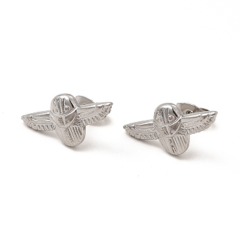 304 Stainless Steel Airplane Stud Earrings for Women, Stainless Steel Color, 10x19.5mm, Pin: 0.8mm
