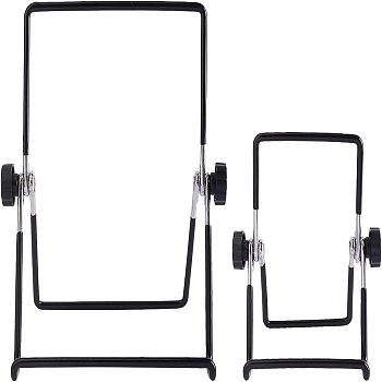 Fingerinspire Ductile Metal Display Stand, for Photo Frame Display, Black, 2boxes/set