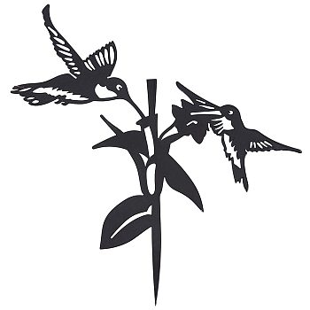 Iron Swallow Garden Ornaments, Metal Bird Garden Decoration, Electrophoresis Black, 240x220x1mm