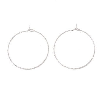 316 Surgical Stainless Steel Hoop Earrings Findings, Wine Glass Charms Rings, Stainless Steel Color, 34x30mm, Pin: 0.6mm