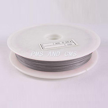 1 Roll Beading Wirer, Tiger Tail Wire, Nylon-coated Stainless Steel, Original Color(Raw), Raw, 0.38mm, about 229.65 Feet(70m)/roll